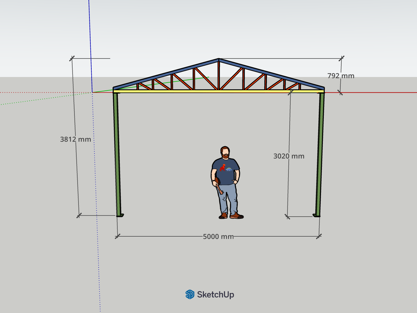 Przęsło ramowe o rozpiętości 5m